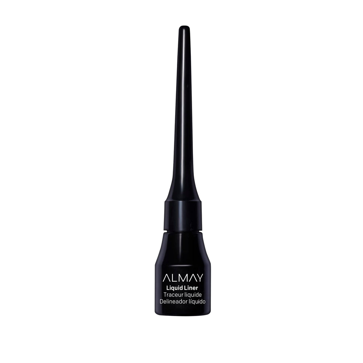 Almay Waterproof Liquid Eyeliner, Fade-Proof, Easy-Apply Brush, Black, 0.1 Oz