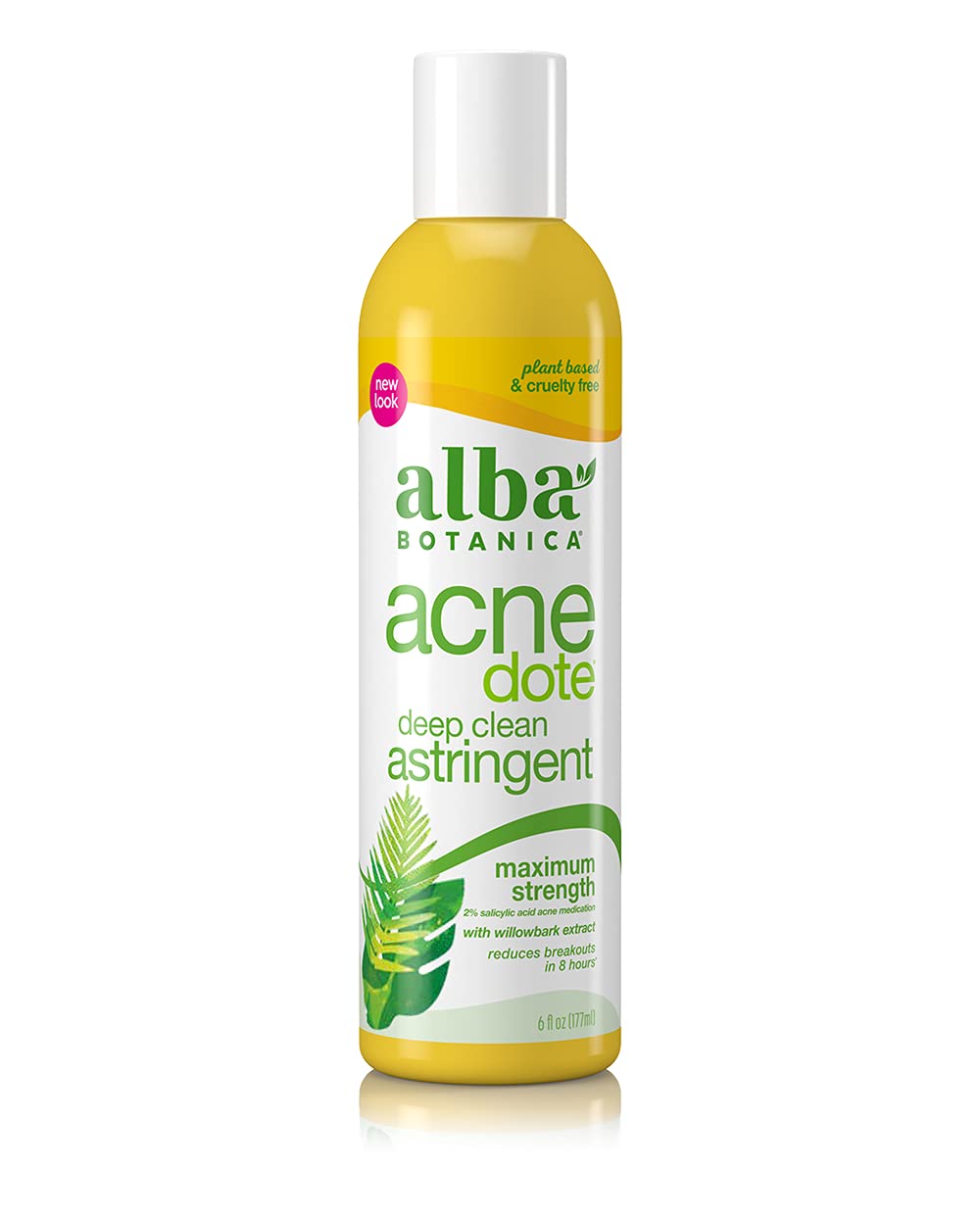 Alba Botanica Acnedote Maximum Strength Deep Clean Astringent, 6 Fl Oz For Acne Treatment