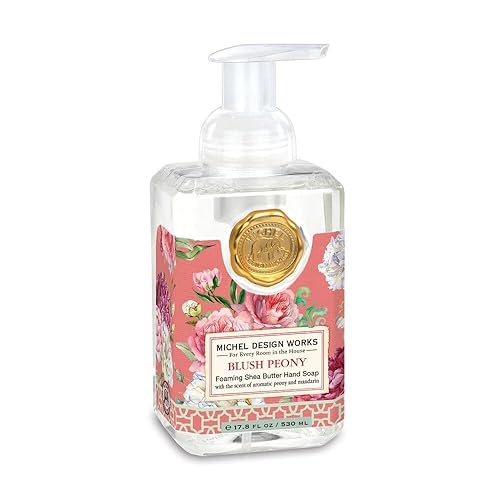 Michel Design Works Foaming Hand Soap - Blush Peony, 17.8 Fl Oz, Gentle & Luxurious Clean