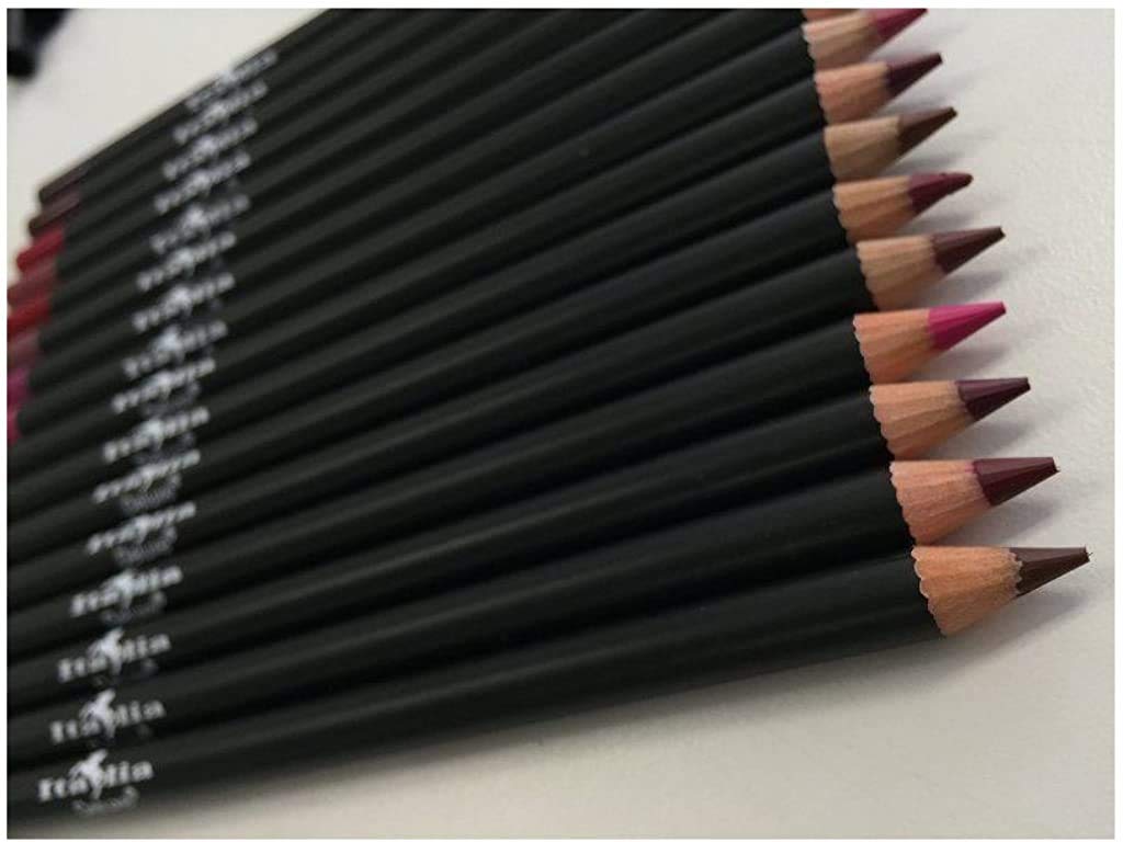 Italia Deluxe Ultra Fine Lip Liner Set - 12 Pack, Black, 0.08 Ounce Each