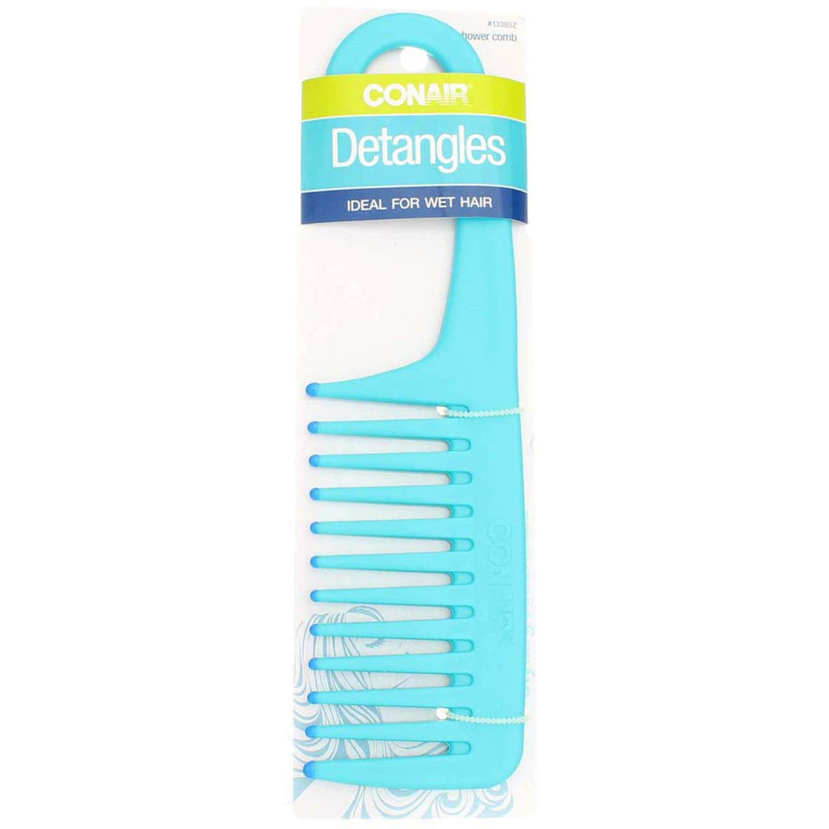 Conair Brush Shower Comb, 1 Count (Pack Of 4) - Versatile Plastic Comb In Blue