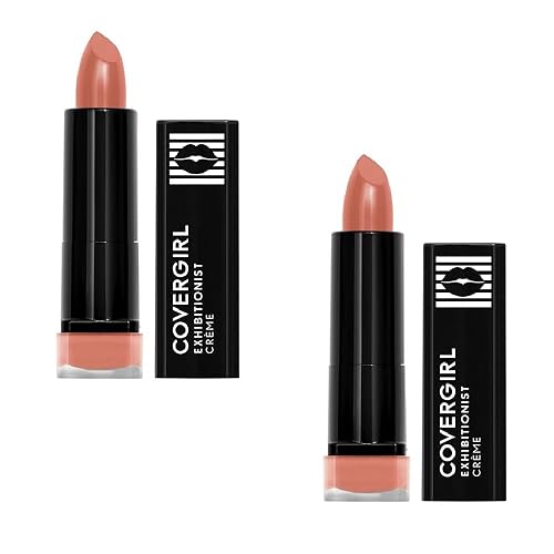 Covergirl Exhibitionist Lipstick Pack Of 2, Peach High 490 - Creamy Formula, Long-Lasting Color