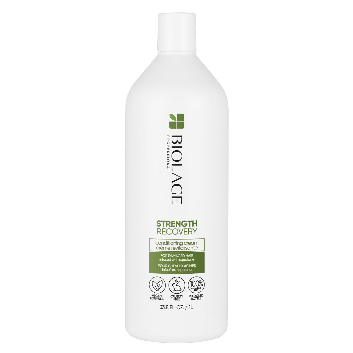 Biolage Strength Recovery Conditioning Cream - Vegan Conditioner For Damaged Hair, 33.8 Fl Oz