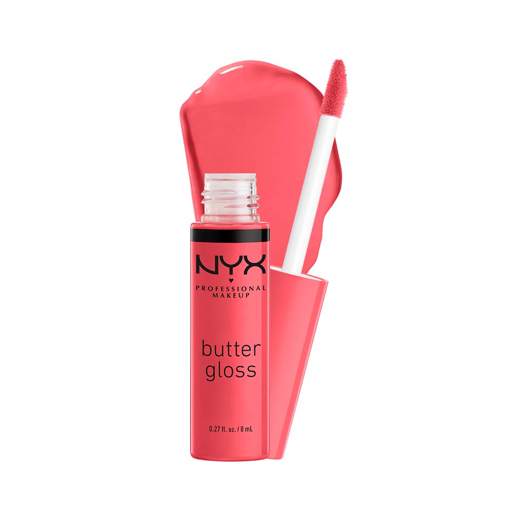 NYX PROFESSIONAL MAKEUP Butter Gloss - Non-Sticky Lip Gloss in Vibrant Coral, 0.27 Fl Oz