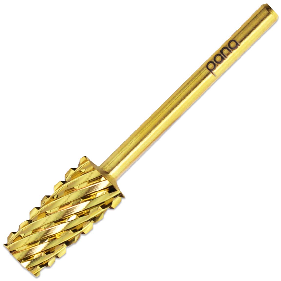 Pana Gold Tapered Barrel Carbide Nail Drill Bit - 3/32&quot; Shank, Extra Coarse Grit For Acrylic