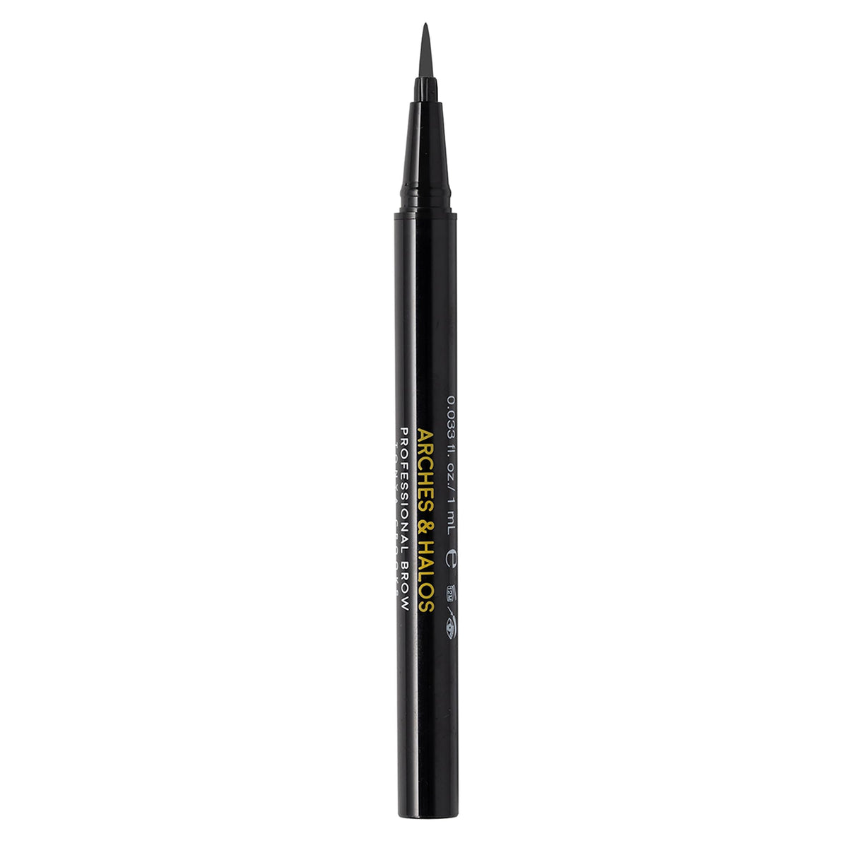 Arches & Halos Charcoal Fine Bristle Tip Pen - Waterproof, Long Lasting, 24 Hour Color, 0.02