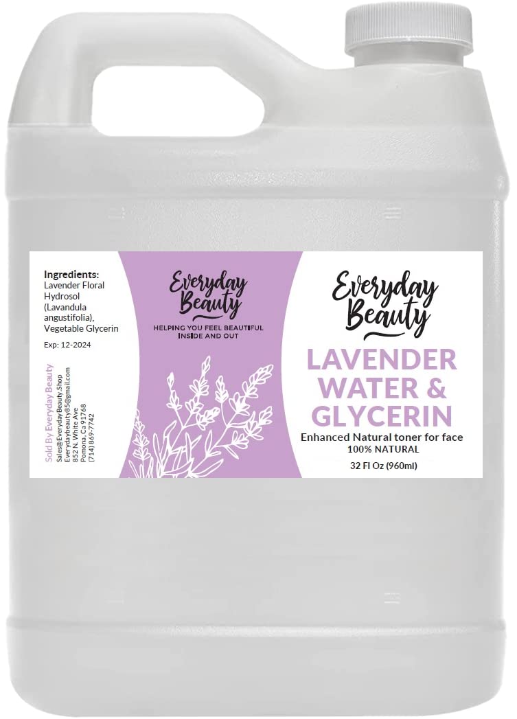 Everyday Beauty Lavender Water & Glycerin Facial Toner - 32 Oz Hydrating Spray For Face & Hair