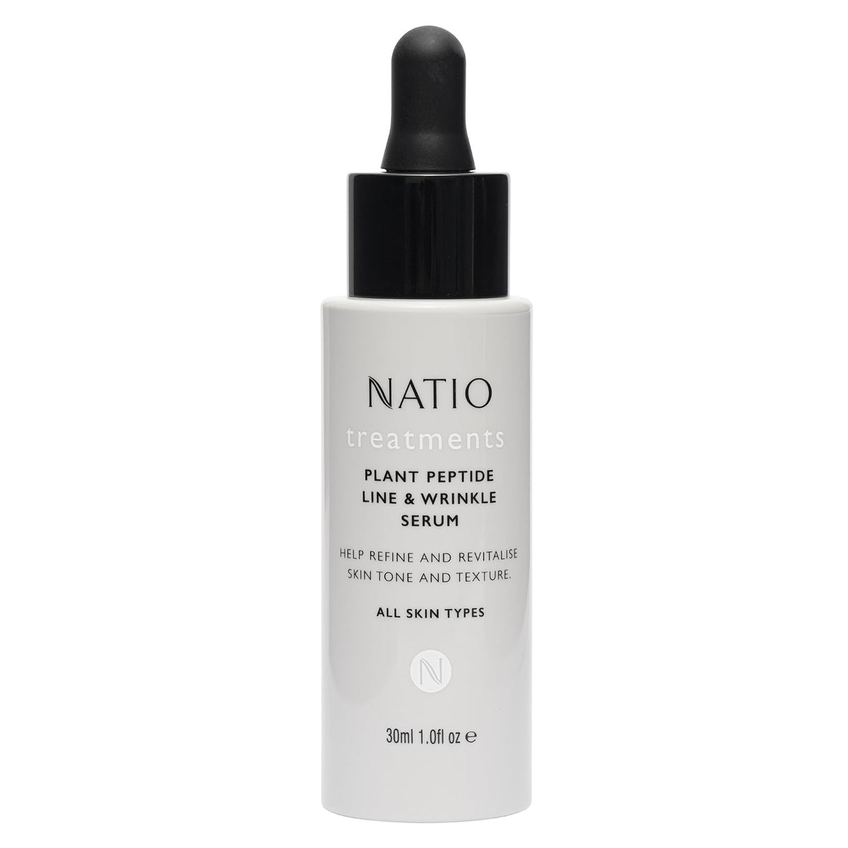 Natio Plant Peptide Anti-Aging Serum, 1 oz - Rejuvenating Daily Face Serum for Skin Texture