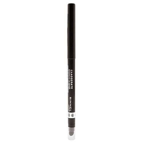 Rimmel Exaggerate Waterproof Eyeliner, Highly Pigmented, Long-Wearing, Blackest Black, 0.01Oz