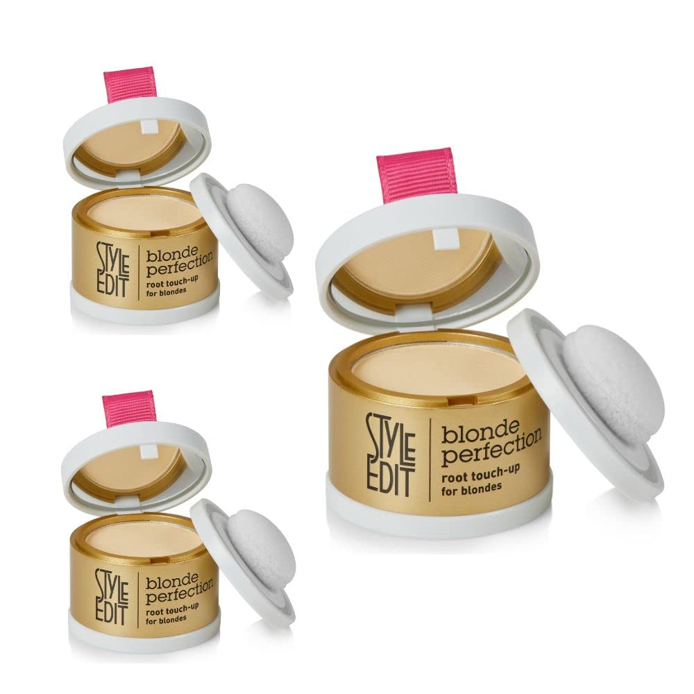 Style Edit Root Touch Up Powder, Light Blonde, Water Resistant, Compact, 3 Pack