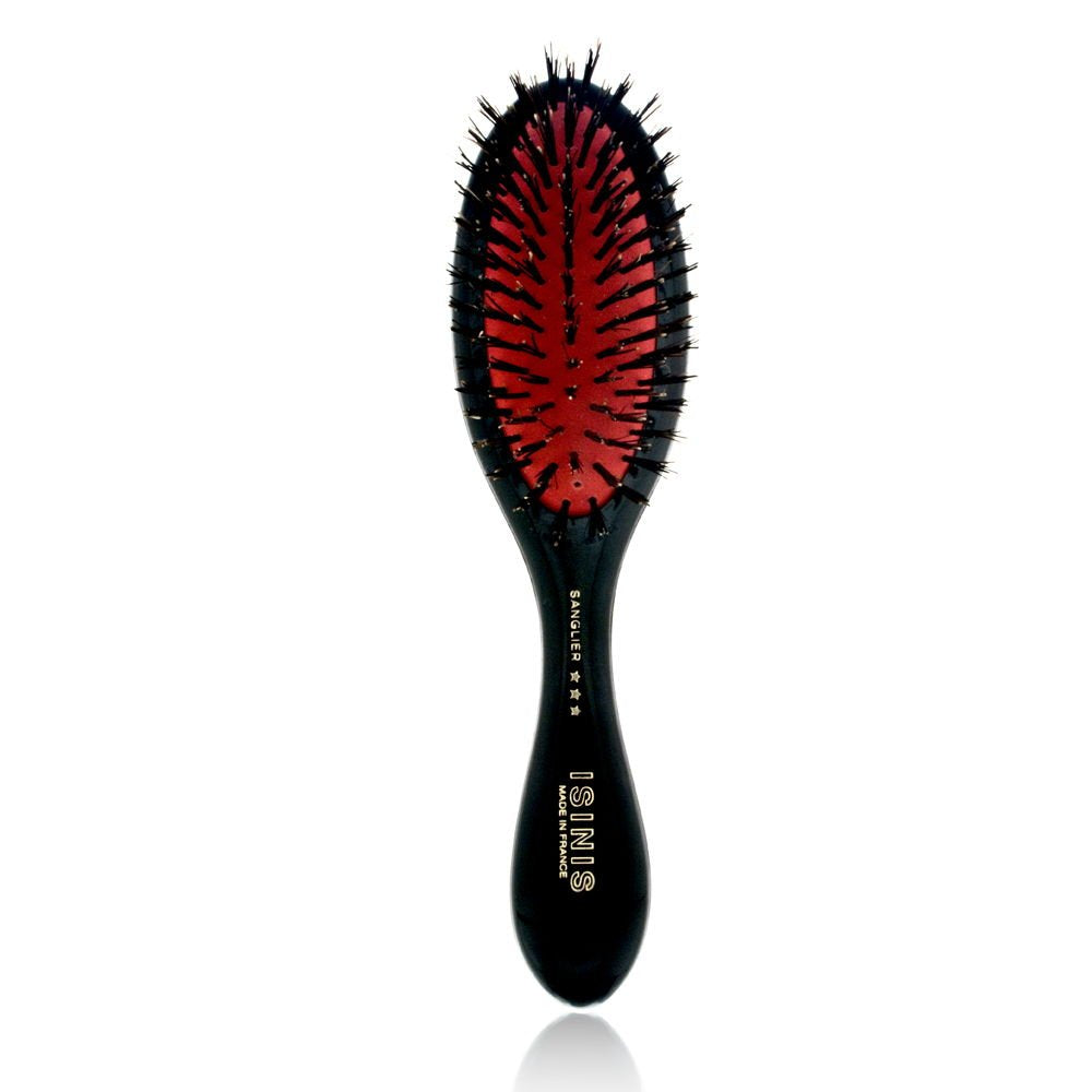 Isinis Pneumatic Hair Brush, 7 Rows, 7.1&quot;, Boar Bristles, Black Handle, Model 33