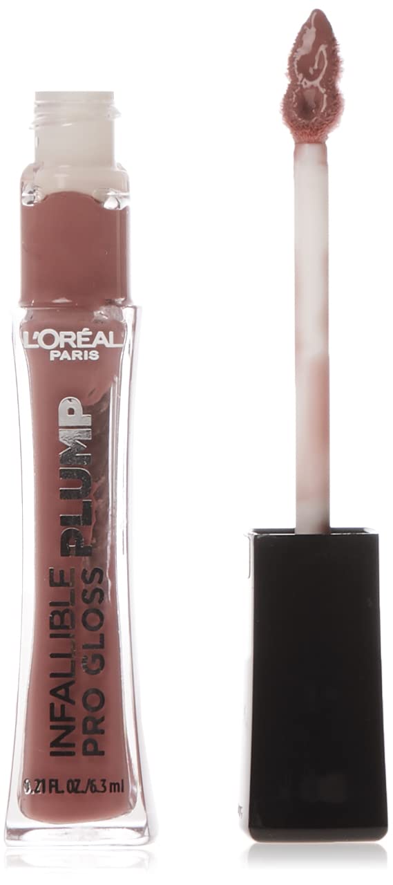 L'Oréal Paris Infallible Pro Gloss Plump Lip Gloss, Moonlit Rose, 0.21 Fl Oz, Long Lasting