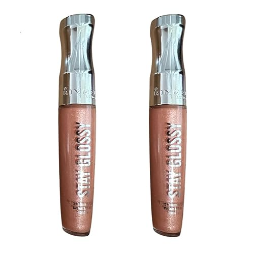 Rimmel Stay Glossy 6Hr Lip Gloss, Pack Of 2, Color 020 - Sunday Brunch, 0.18