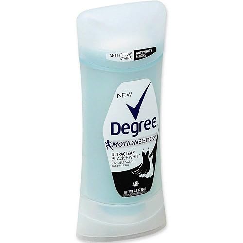 Degree Motionsense Ultraclear Antiperspirant Deodorant Stick, Black+White, 2.6 Oz, Pack Of 8