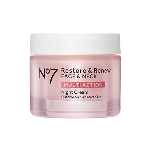 No7 Restore & Renew Night Cream - Collagen Peptide Anti-Aging, Hydrating, Fragrance Free, 50Ml