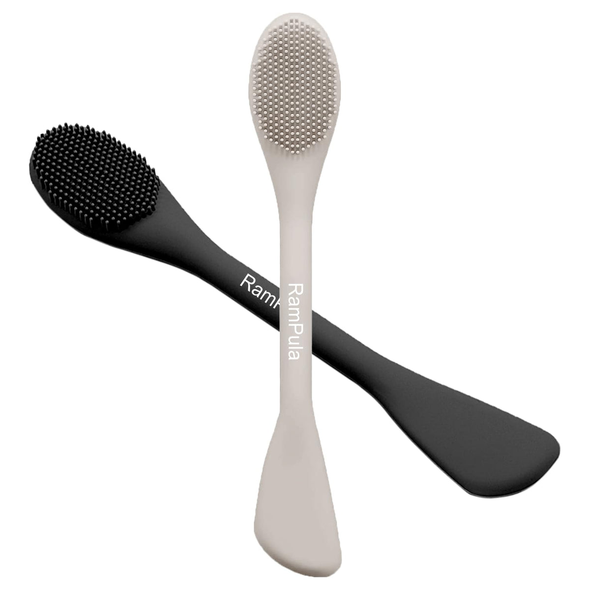 RamPula Face Mask Brush Applicator - Silicone Spatula for Clay, Cream, and Lotion, Black+Starlight