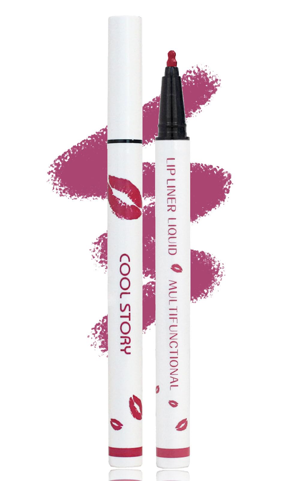 Yuanli 2-In-1 Lip Stain Marker Pen & Lip Liner, Waterproof Matte Tint, 24 Hour Long Lasting