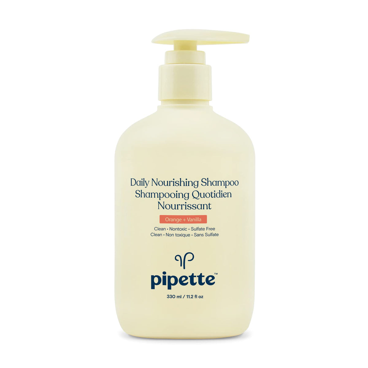 Pipette Daily Nourishing Shampoo For Kids, Tear-Free, Plant-Derived, 11.2 Fl Oz, Orange + Vanilla