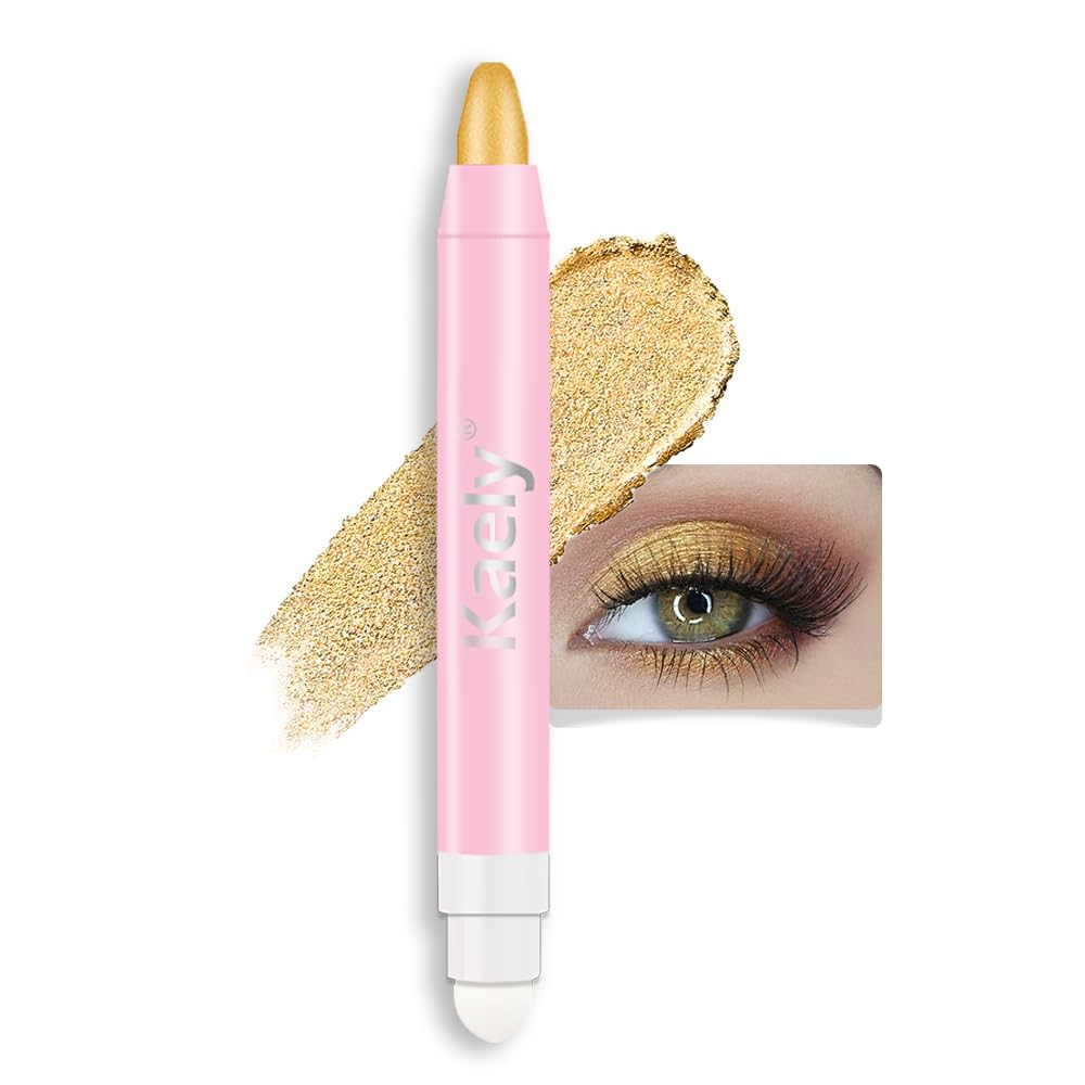 Evpct Desert Gold Shimmer Cream Eye Shadow Stick - Waterproof, Double-Ended, Pigmented Makeup 06