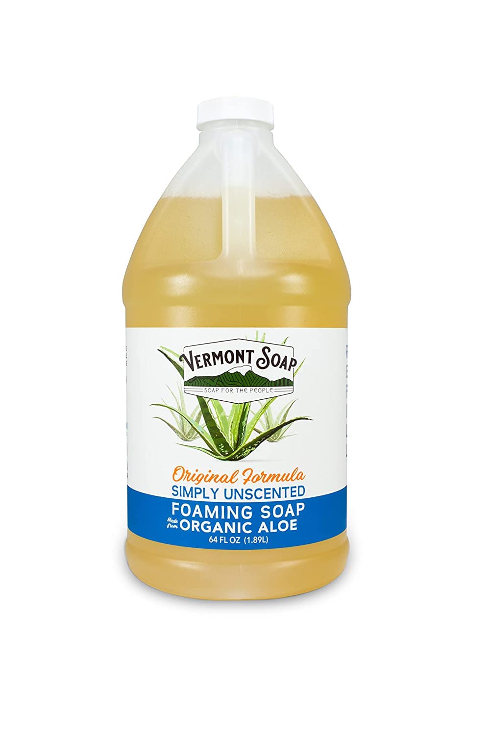 Vermont Soap Organic Unscented Foaming Hand Soap - 64 Oz Moisturizing Fragrance-Free Liquid