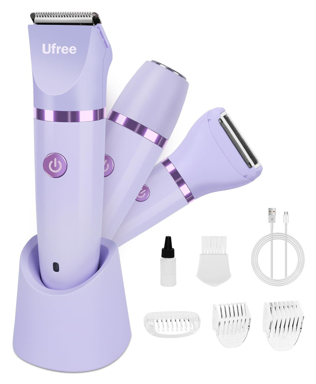 Ufree Purple Bikini Trimmer For Women, Waterproof Electric Shaver For Body & Legs