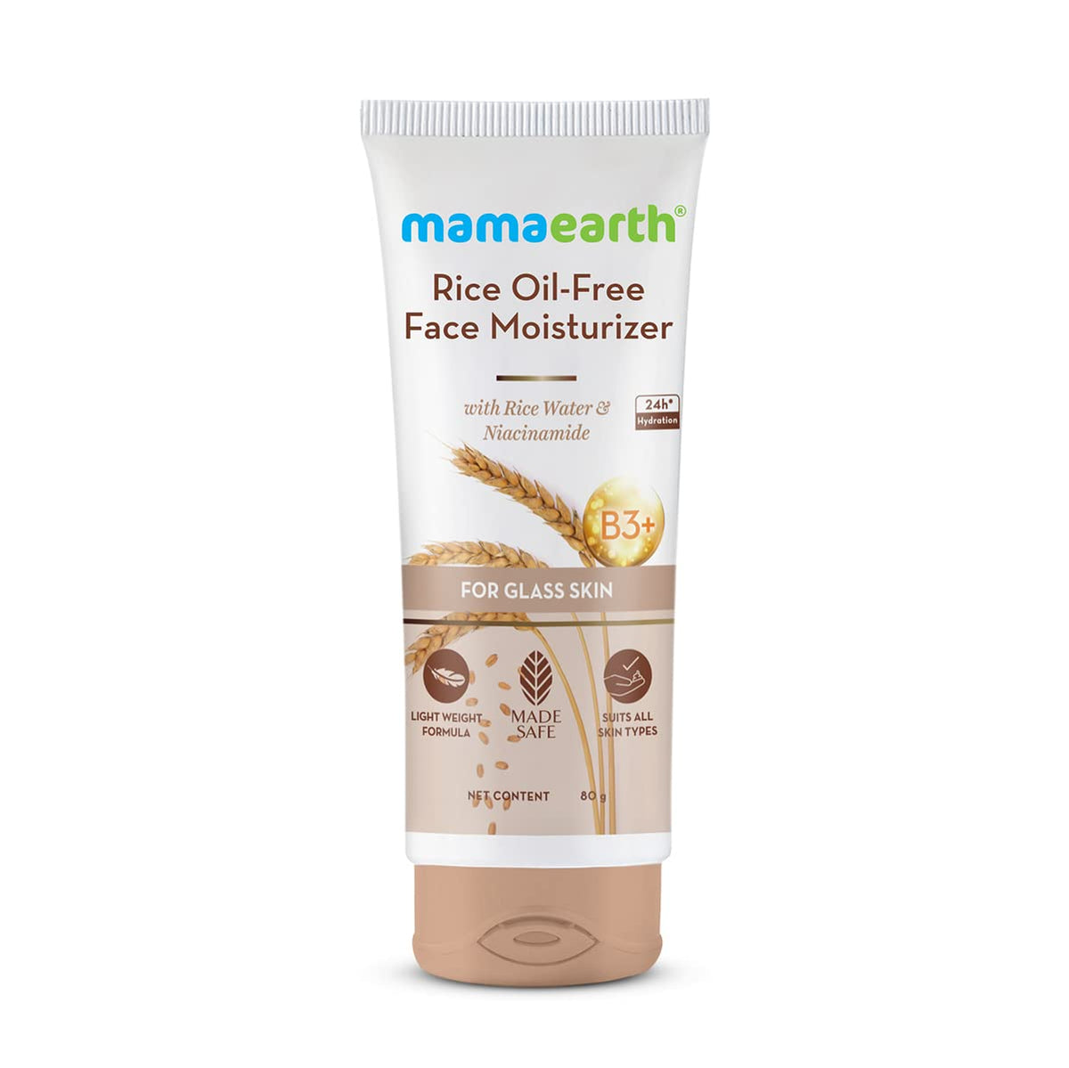 Mamaearth Rice Water Oil Free Face Moisturizer - 24-Hour Hydration, Niacinamide, Non-Comed