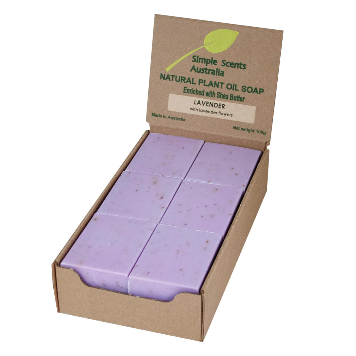 Simple Scents Australia Lavender Natural Soap Bars With Flowers - 12 Pack