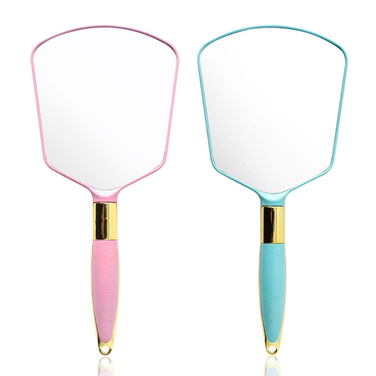 Tbwhl Handheld Mirror - Cute Pink & Blue Makeup Mirror With Hook For Travel & Home