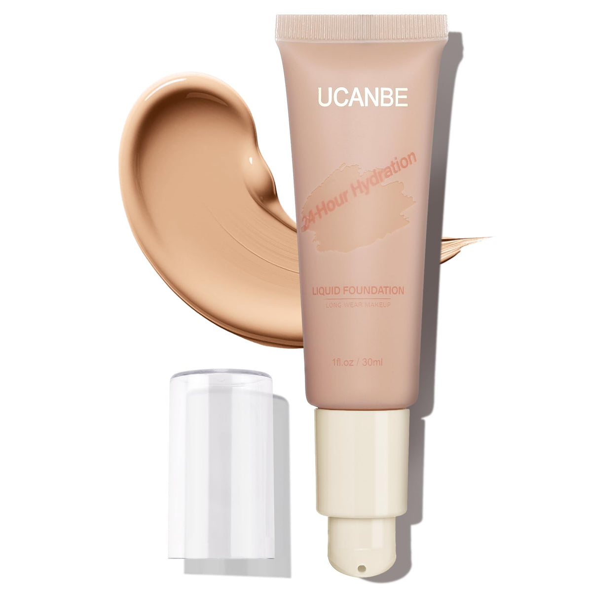 Ucanbe Matte Liquid Foundation, Medium To Full Coverage, Waterproof, Natural Beige, 1.83 Oz.