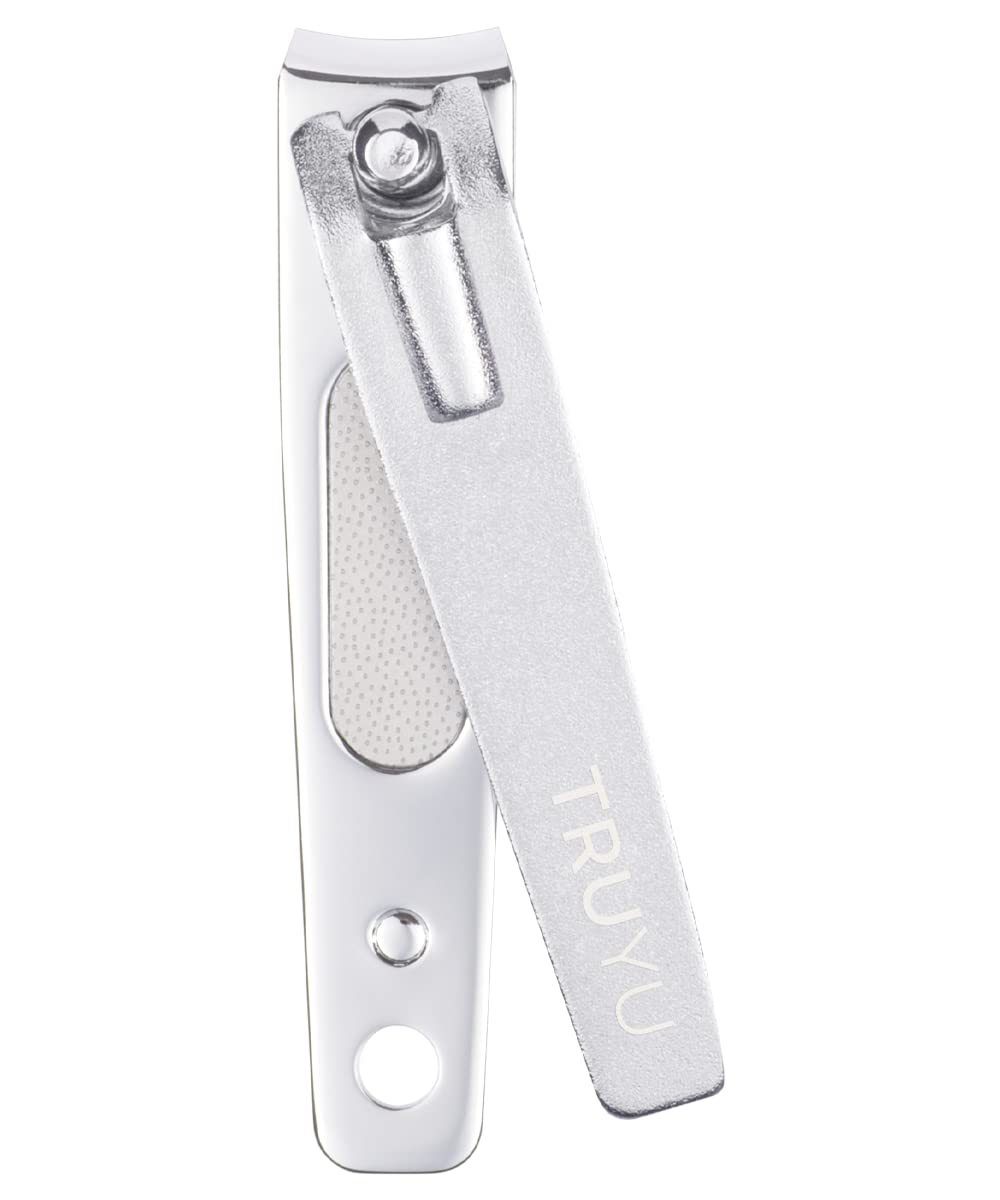 Truyu Silver Nail Clipper With Laser File, Alloy Steel, 1.4 Oz - Precision Grooming Tool