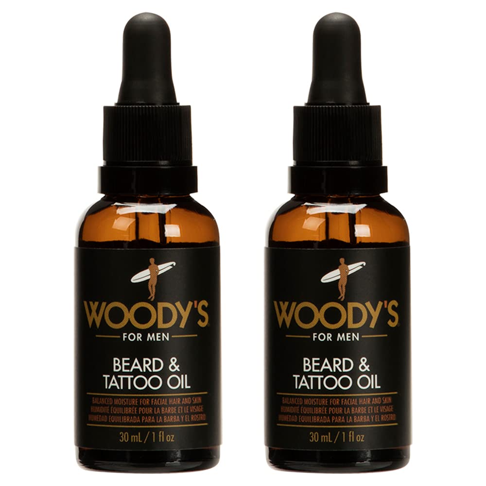 Woody'S Beard & Tattoo Oil 2-In-1 With Moringa, Macadamia & Argan Oils - 1 Fl