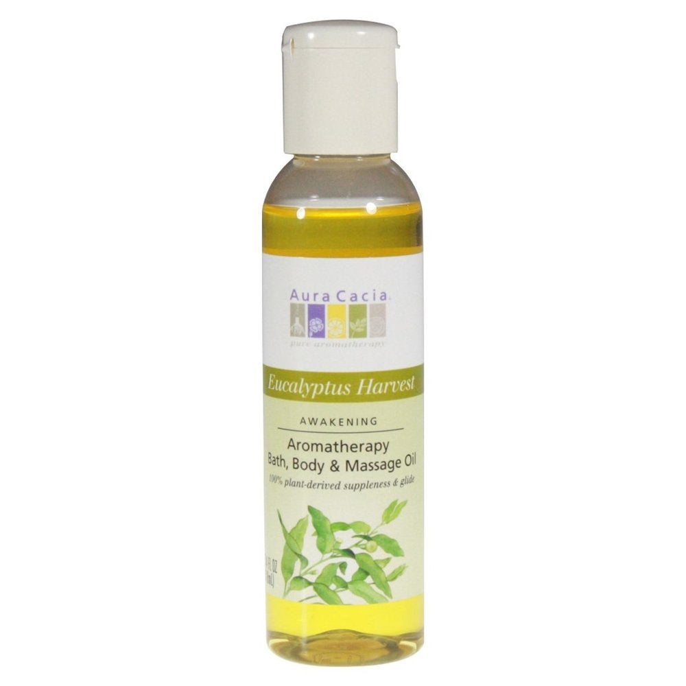 Aura Cacia Eucalyptus Harvest Aromatherapy Bath Oil - 4 Fl Oz Massage & Body Oil