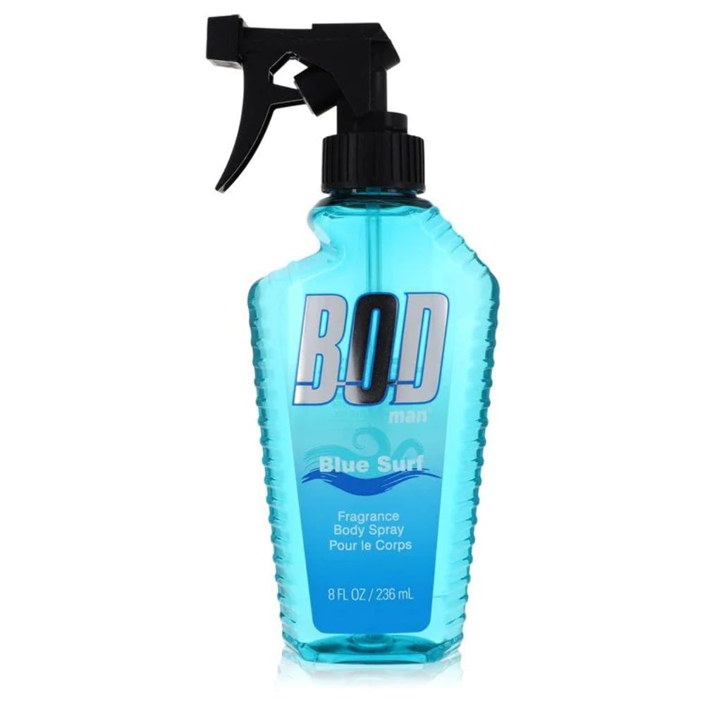 Bod Man Blue Surf by Parfums De Coeur - Refreshing Men's Fragrance, 8 Fl Oz - Perfect Summer Scent, Energizing & Invigorating