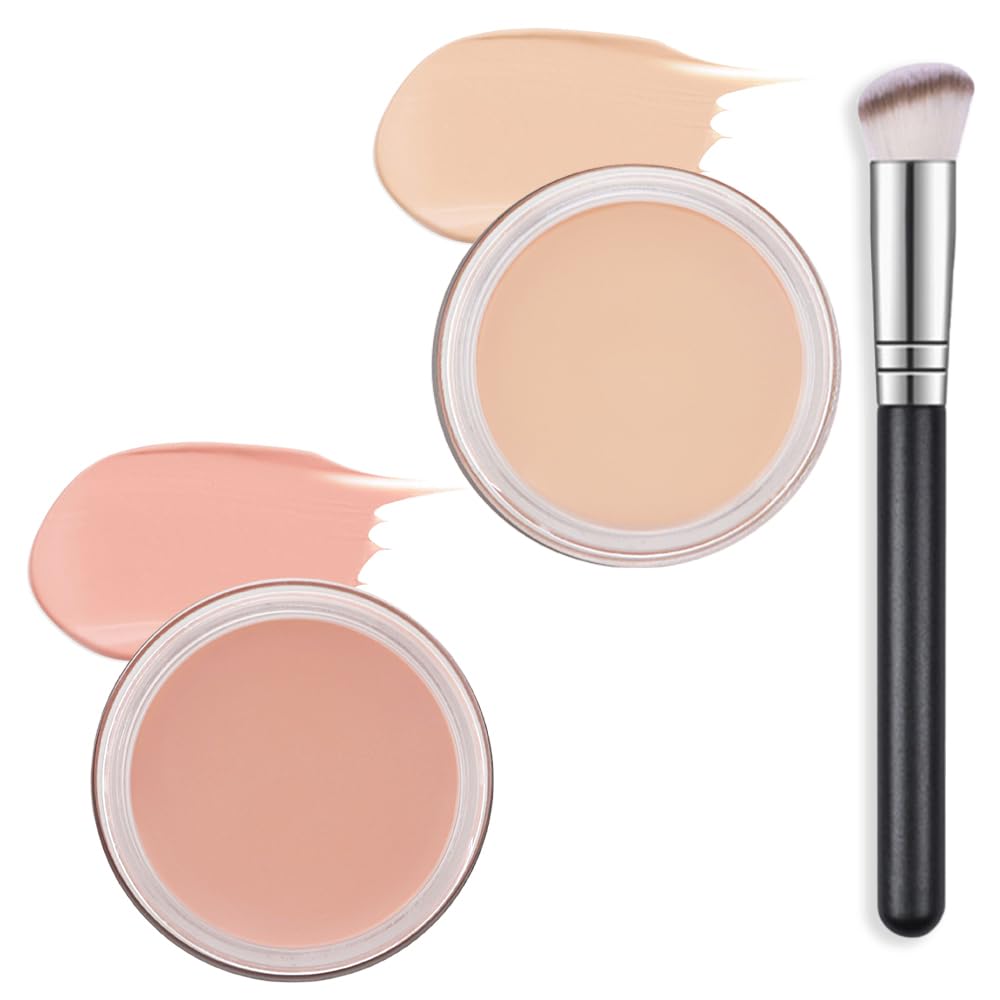 Kaely Concealer Set - 2Pcs Full Coverage Under Eye Brightener & Waterproof Foundation