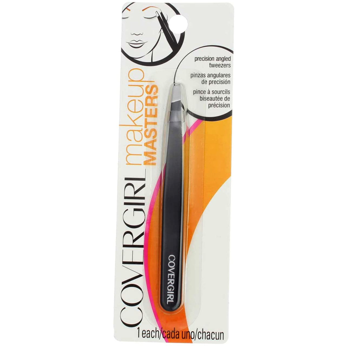 Covergirl Precision Angled Tweezers - Black Metal, 1 Count (Packaging May Vary)