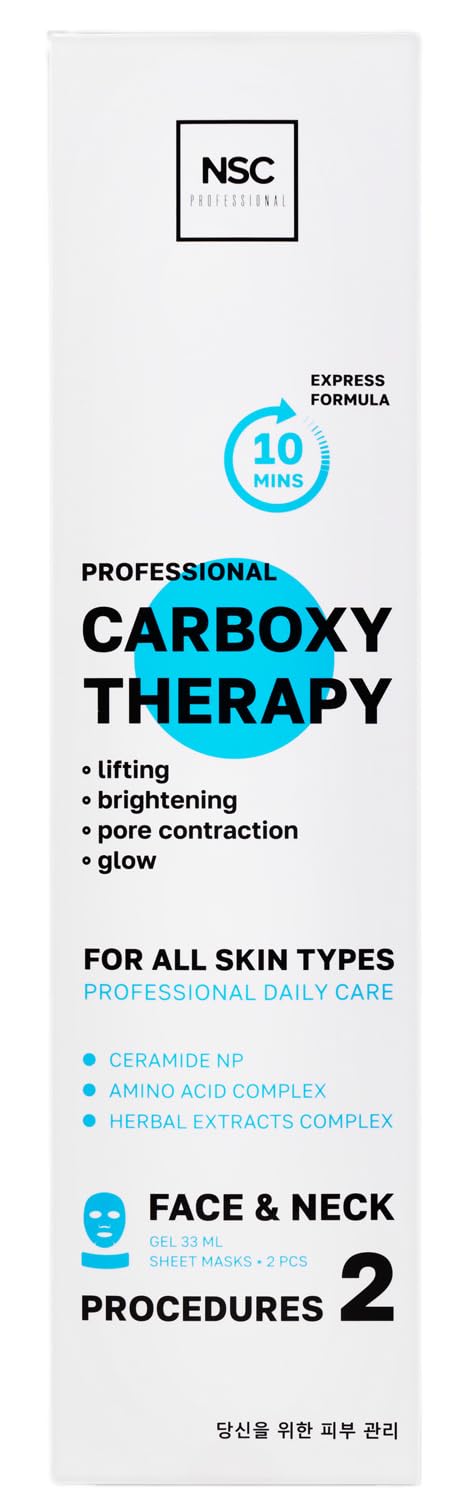 Nsc Korean Carboxy Co2 Therapy Face & Neck Mask Set - Hydrating, Anti-Aging, Brightening Treatment