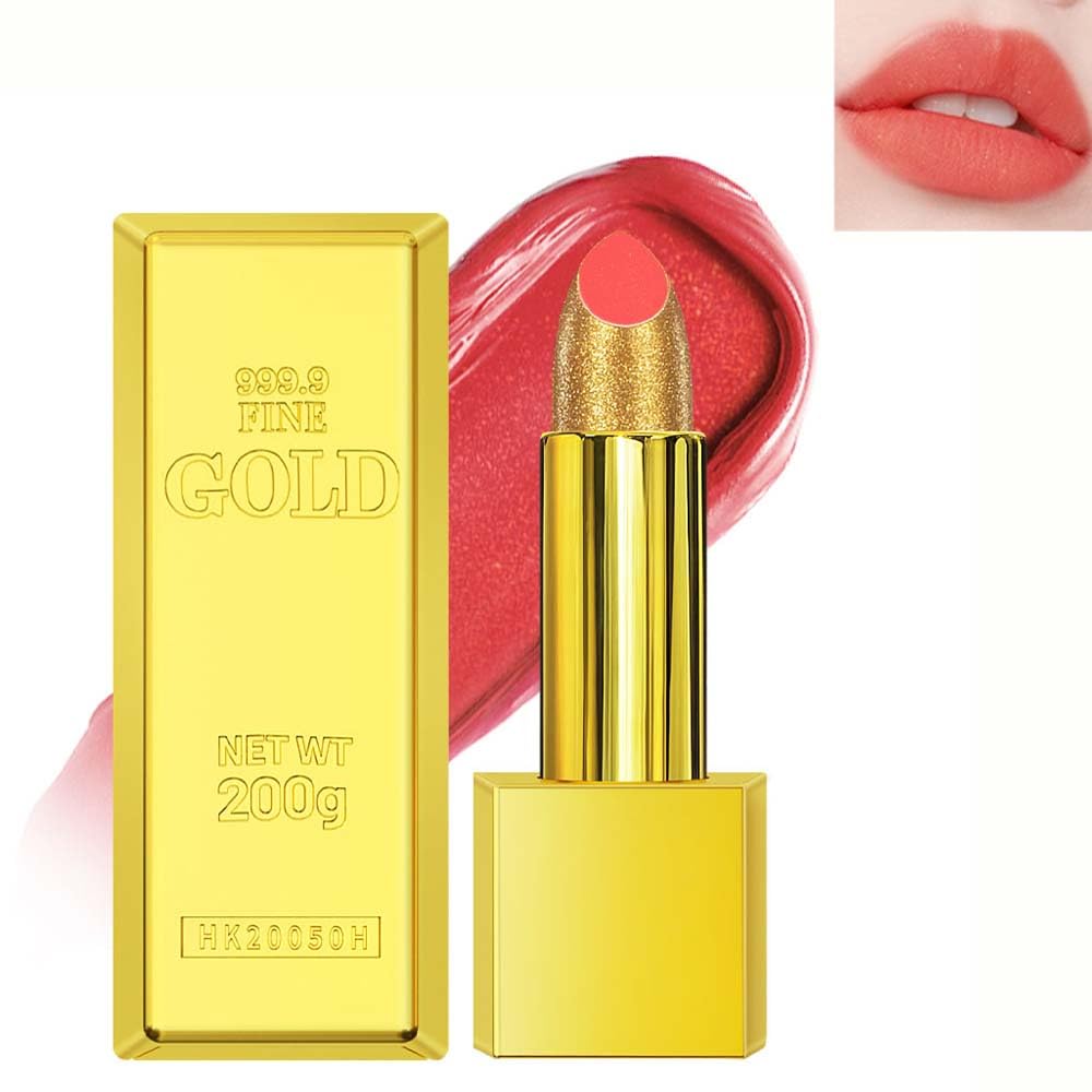 Beuking Gold Lipstick Velvet Matte Lip Tint - Non-Smudge, High Pigment, Long-Lasting Wear #3