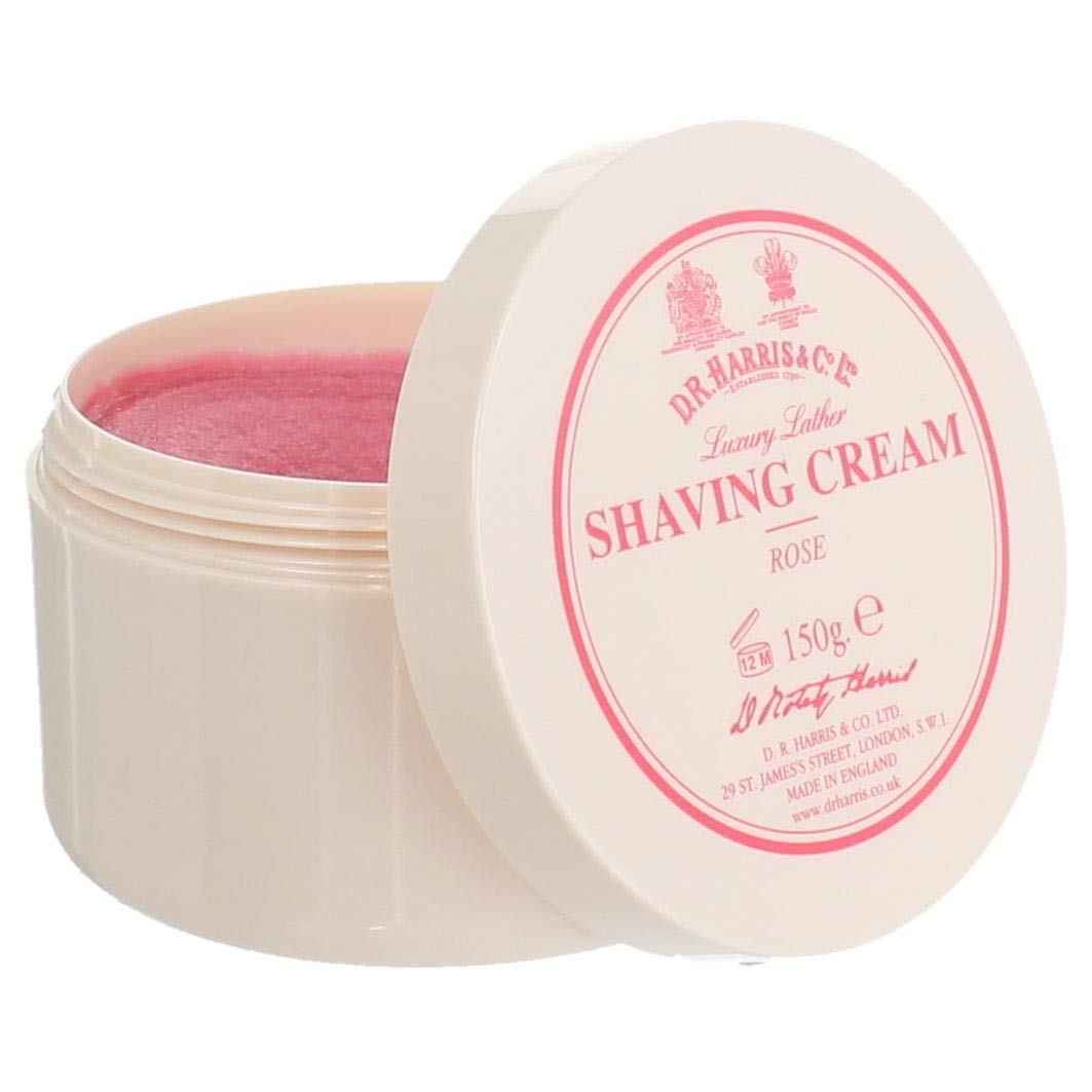 D.R. Harris Rose Shaving Cream Bowl 150G - Luxurious Shaving Experience For Smooth Skin