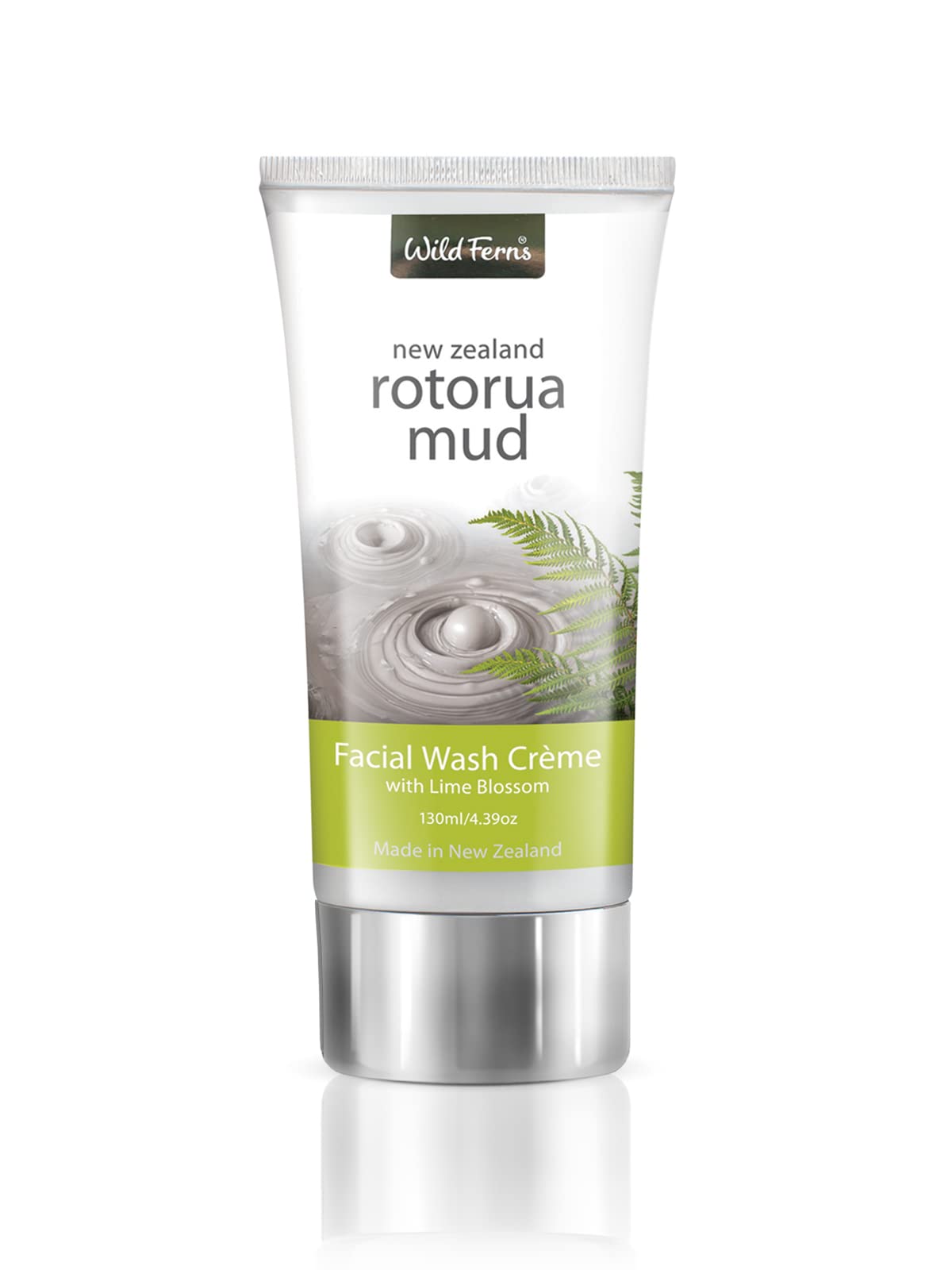 Wild Ferns Rotorua Mud Facial Wash Crème With Lime Blossom, 130Ml - Nourishing Cleanser