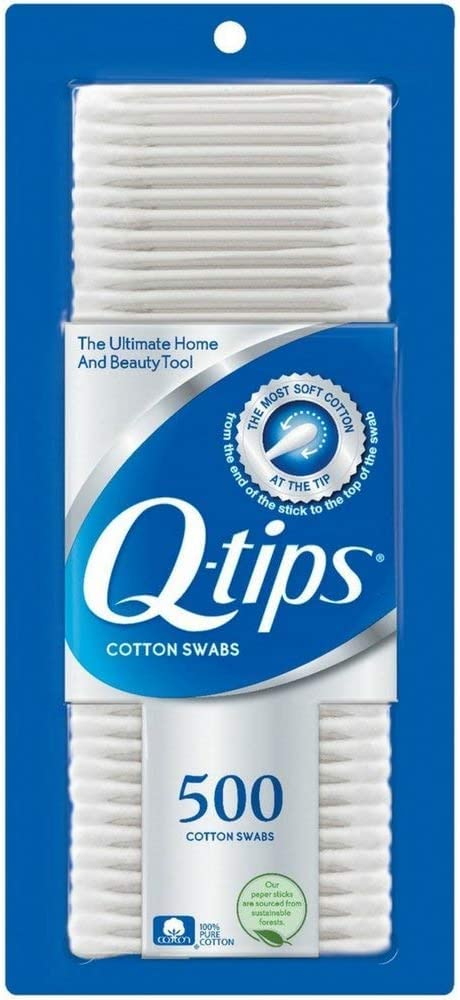 Q-Tips Cotton Swabs 500 Count (Pack Of 2) - Basic Pack, Soft Cotton Quality