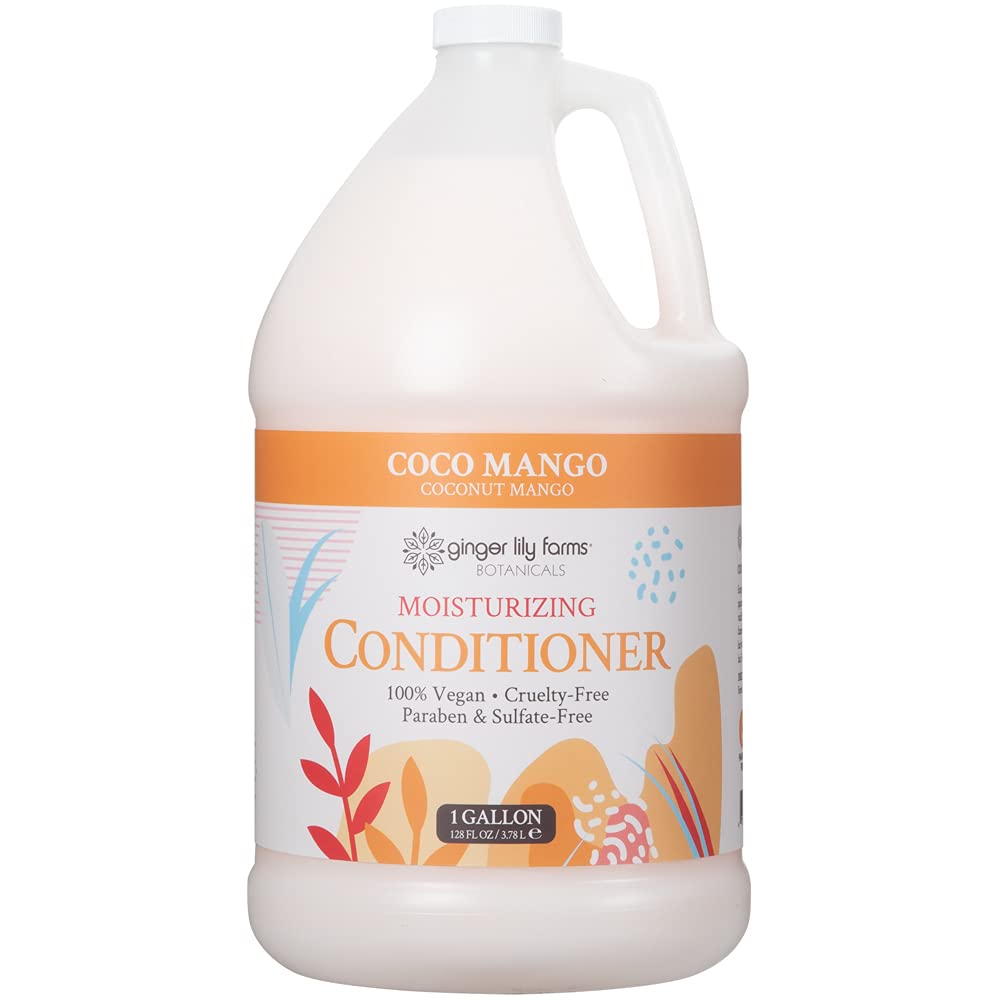 Ginger Lily Farms Vegan Moisturizing Conditioner, Coco Mango, 128 Fl Oz, Cruelty-Free