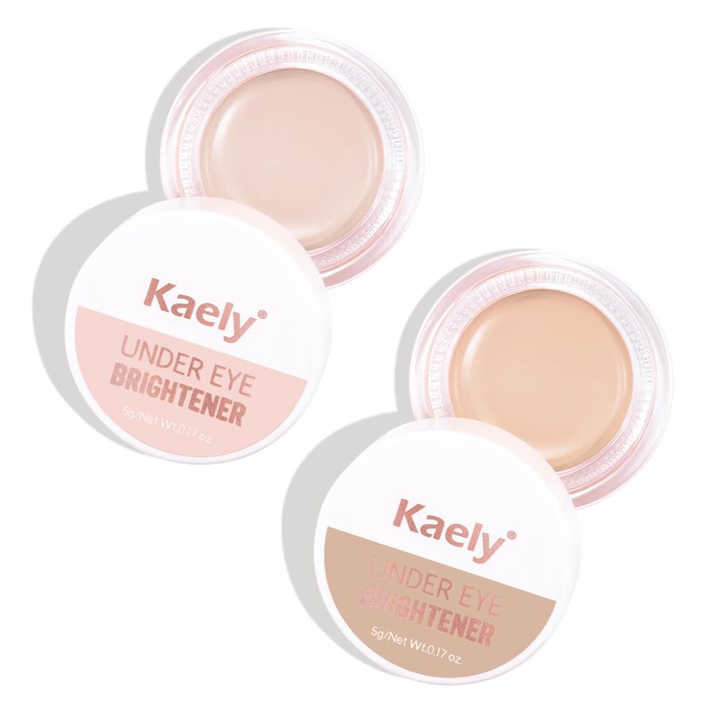 Kaely 2Pcs Under Eye Brightener Concealer - Waterproof, Vegan, Shimmer - 03 Ivory White & 04 Light