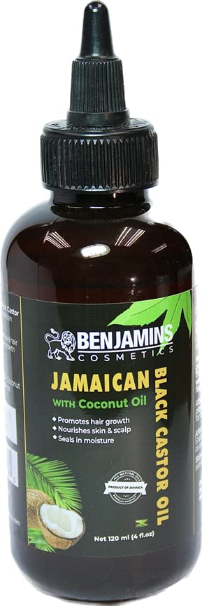 Benjamins Cosmetics Jamaican Black Castor Oil With Olive Oil - 4 Fl Oz, Amber