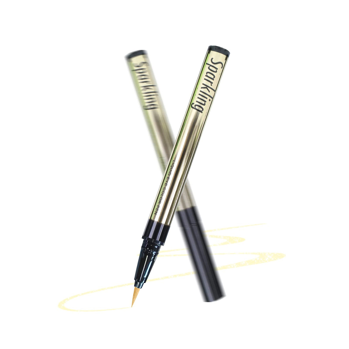 Music Flower Waterproof Eyeliner Pen - Metallic Shimmer Light Gold, Smudge-Resistant, Long Wear