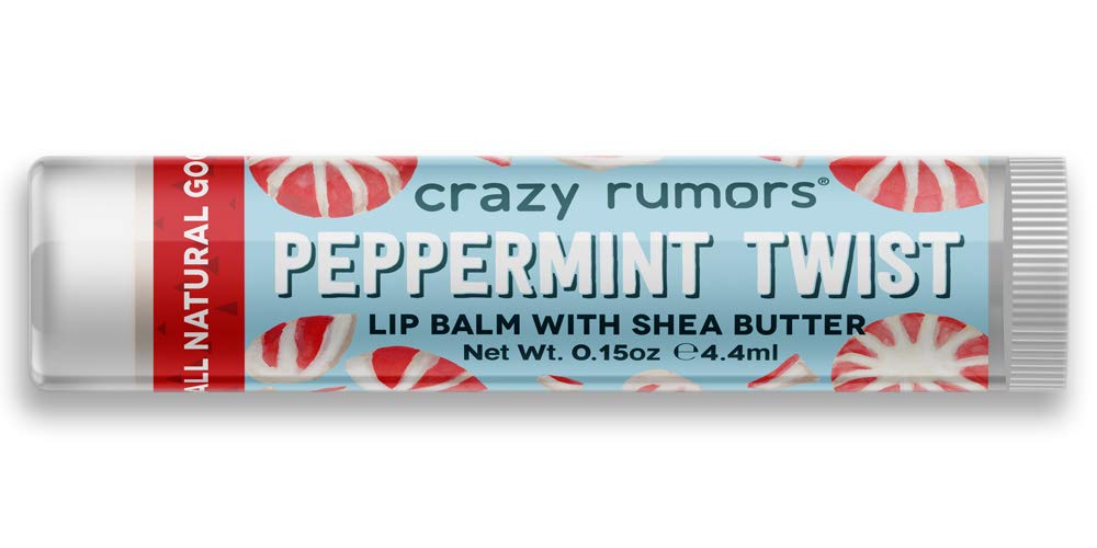 Crazy Rumors Peppermint Twist Lip Balm - 100% Natural, Vegan, Plant-Based, Usa Made