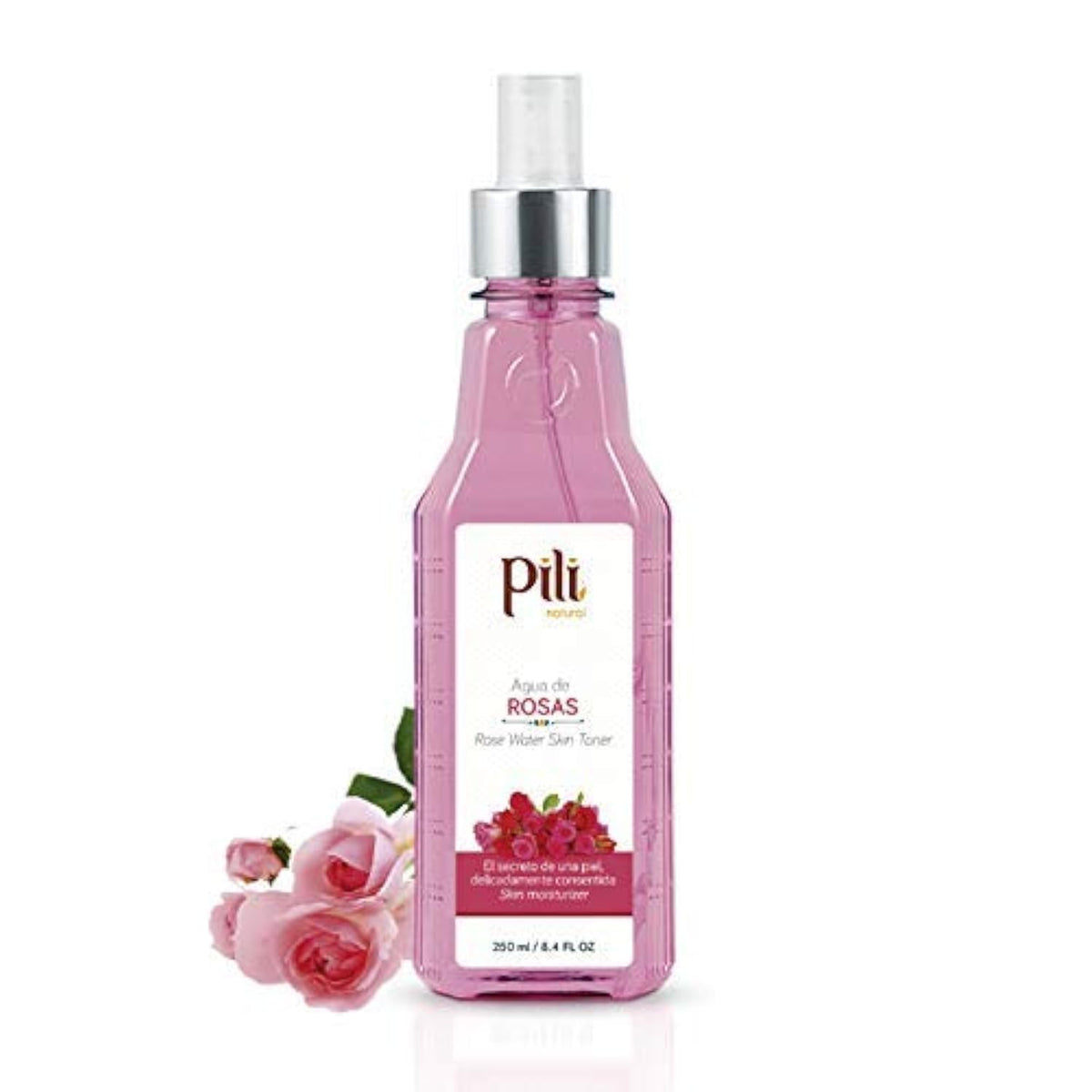 Pili Rose Water Facial Toner For Sensitive Skin - Refreshing & Moisturizing, 8.4 Oz