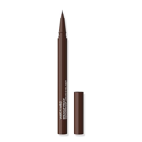 Wet N Wild Mega Last Breakup Proof Liquid Eyeliner, Waterproof, 16-Hour, Brown, Vegan