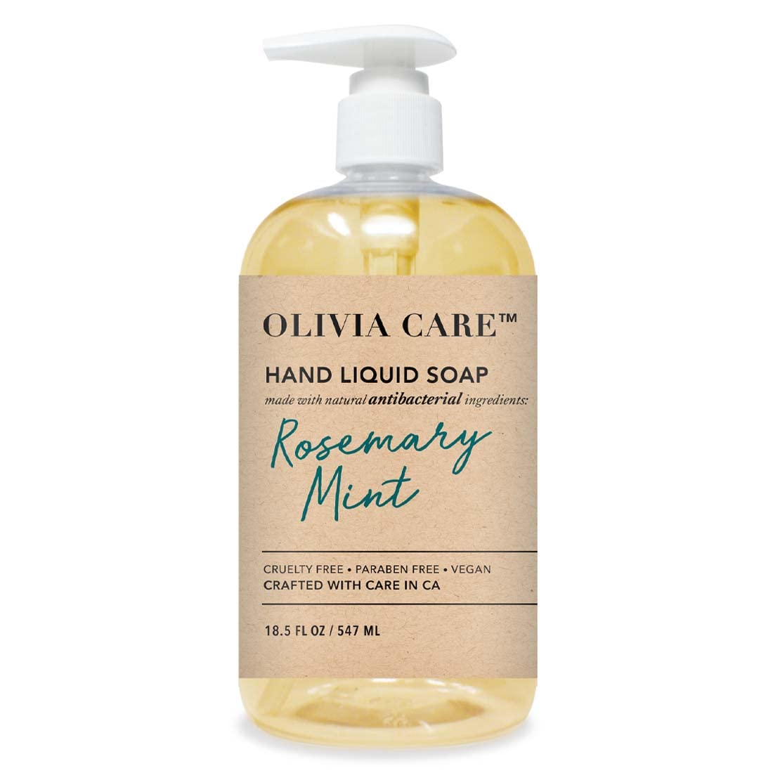 Olivia Care Hand Soap - Sage & Tea Tree Oil, Moisturizing Kitchen & Bathroom Wash, 14 Fl Oz