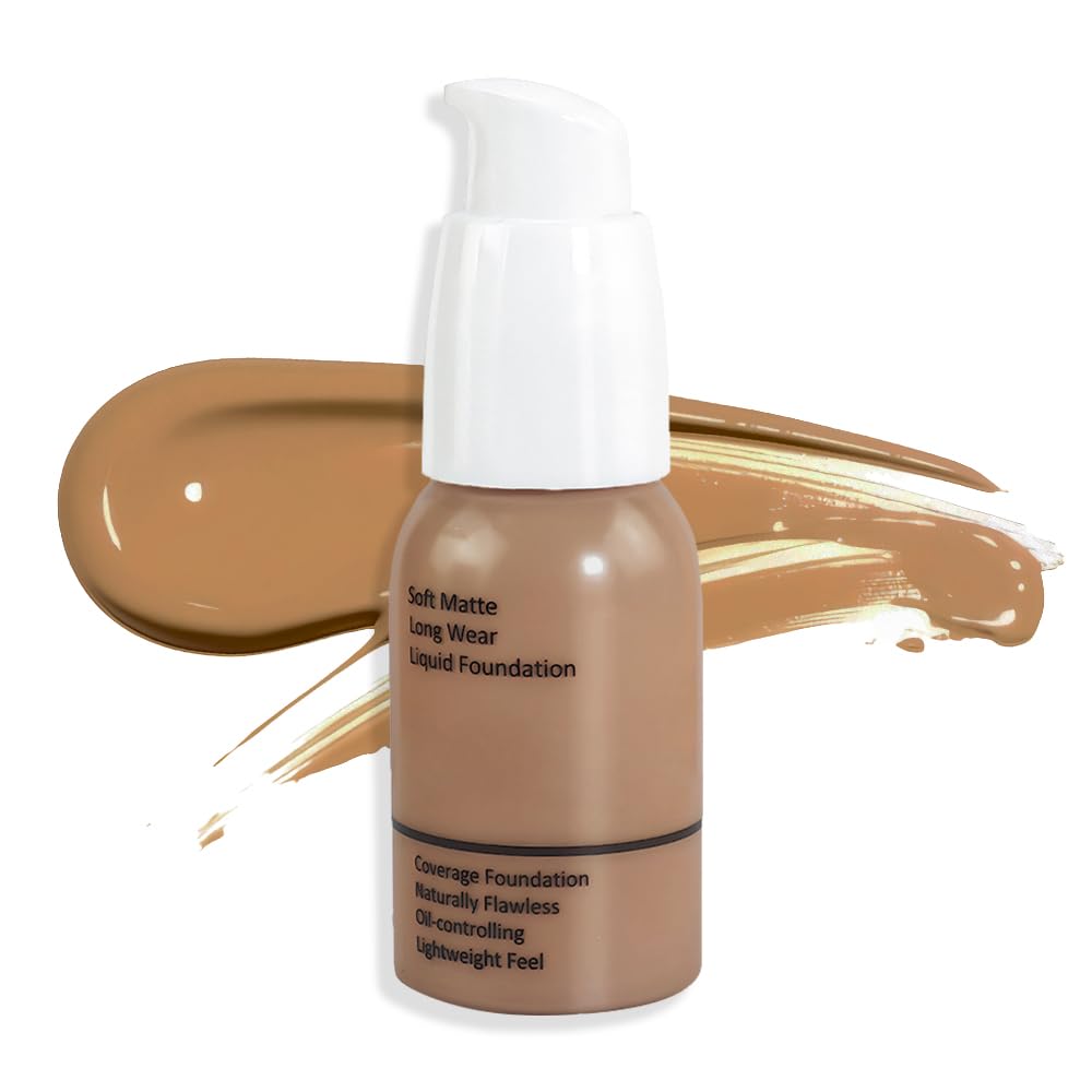 Feicuiyun Matte Liquid Foundation 24Hr Oil Control, Waterproof, 06 Toffee, 1.02 Fl Oz