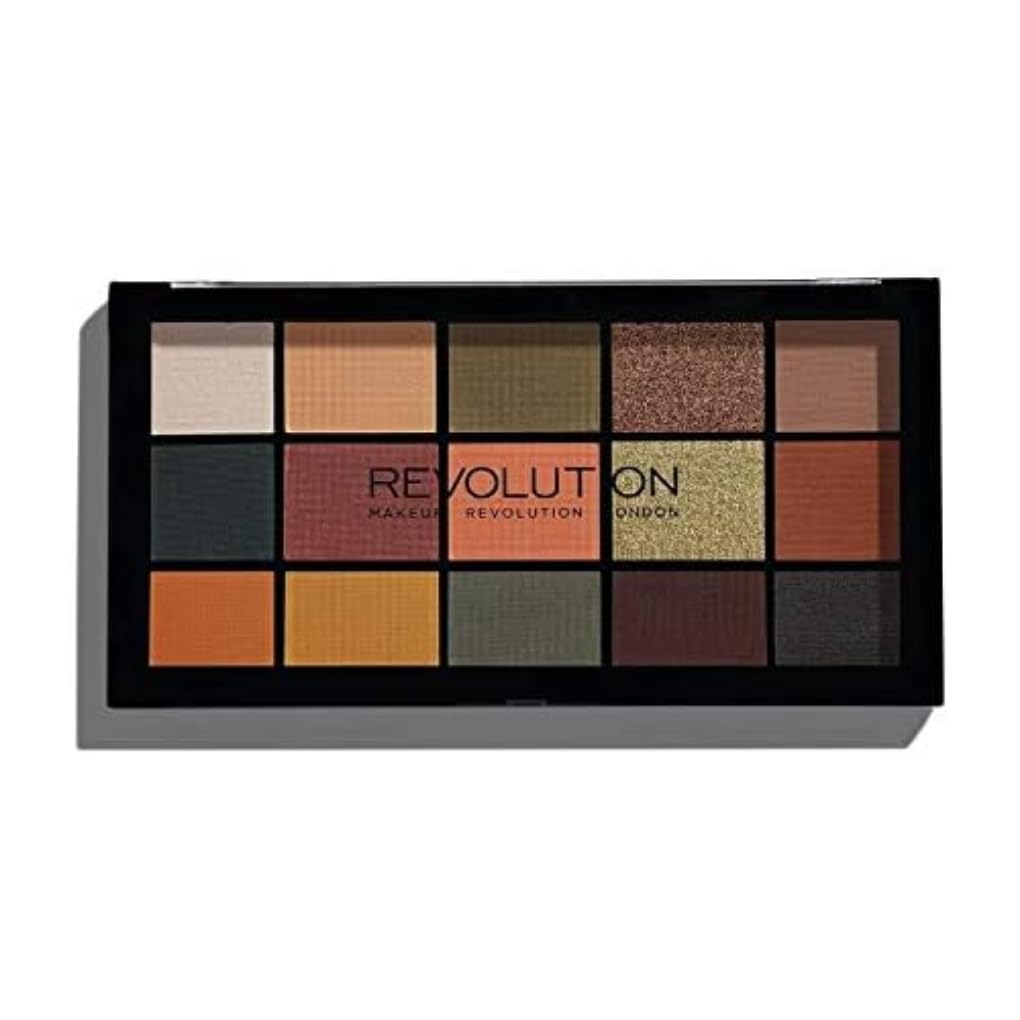 Makeup Revolution Reloaded Eyeshadow Palette - 15 Long-Lasting Vegan Shades, Iconic Division